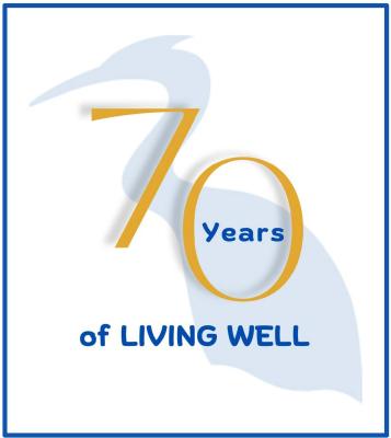 Graphic representing 70 years of Living Well
