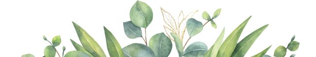 A banner of greenery in neutral colors.