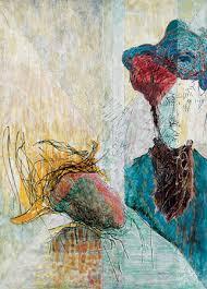 abstract and colorful portrait painting