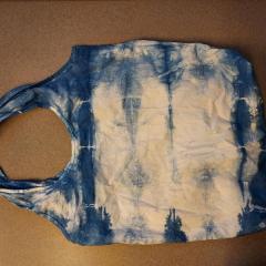 Reusable Blue & White Tie Dye Cotton Shopping Bag