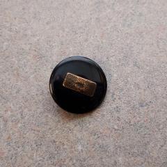 Black Button With Copper Rectangle Detail