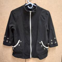 Full zip, black jacket with 3/4 sleeves and diamond accents found in Riverview.