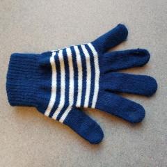 Glove: Navy Blue & White Stripe