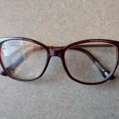 Glasses: Foster Grant Burgundy & Gold