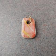 Small rectangle ceramic keychain: light & dark pink/yellow/white, left at Manor Reception.