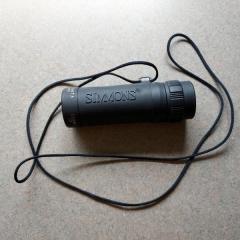 Single binocular, black with black strap found in Elk Rock.