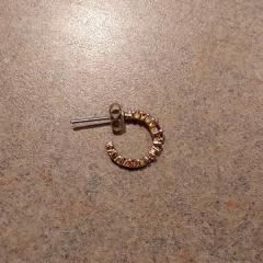 Gold jeweled small hoop earring found at Elk Rock.