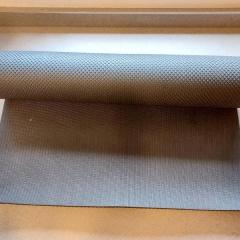 Dark grey yoga mat and water bottle found after Anne's yoga class.
