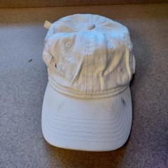 White cotton baseball cap.