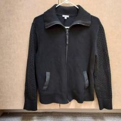 Women's black zip up sweater with pockets from Talbots found in the Blue Heron Auditorium.