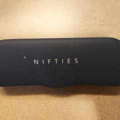 Navy blue glasses case by Nifties.