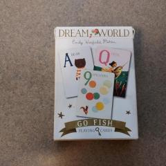 Whimsical Go Fish playing cards left in a Manor shopping cart.