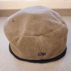 Brown and black fleece winter hat by Outdoor Research.