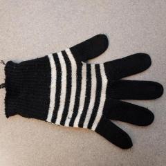 Black and white winter glove.