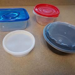 Four tupperware containers found at Riverview.