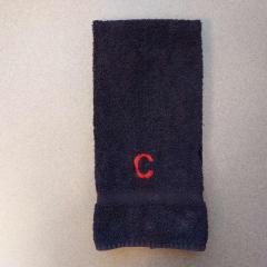 Black towel with red letter C found in the Blue Heron Auditorium.