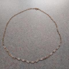 Delicate gold chain necklace found in the Health Center.