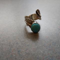 Band: Silver Leaf, Stone: Turquoise, found in in the Manor second floor laundry room.