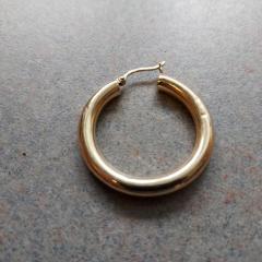 Thick gold hoop earring found in the Manor on the A wing.