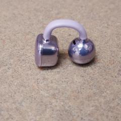 Silver and lavender ear bud found on the Court 3rd floor.